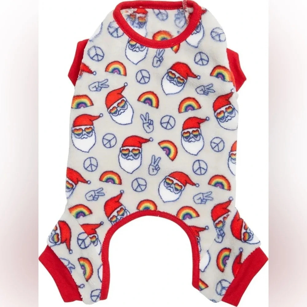 🎉HOST PICK🎉HOTEL DOGGY Pride Santa Plush Dog Romper, High Rise, XS and Med, NWT